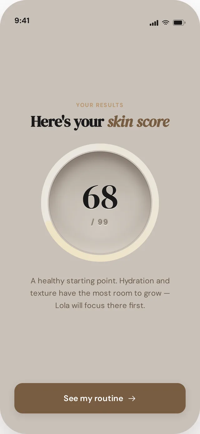 Lola app skin score reveal